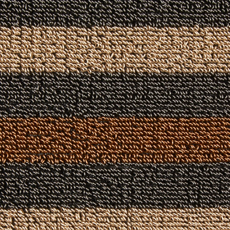 Brown Bangal Stripe Tufted Loop Textilene Mat
