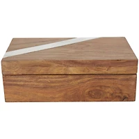 Brown Box Set with Silver Diagonal Stripes