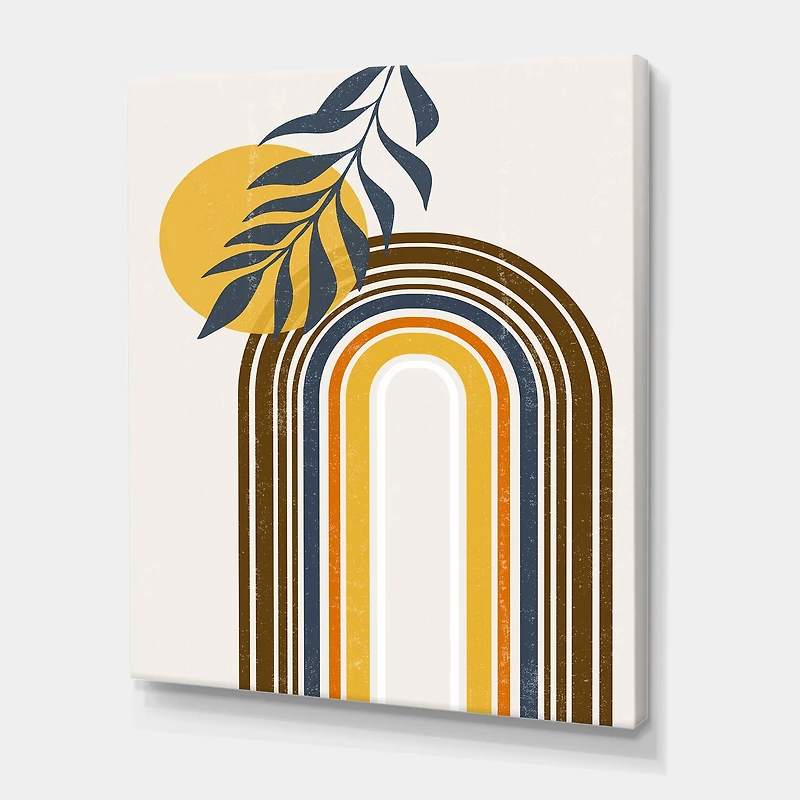 Designart - Abstract Sun Moon Leaves II