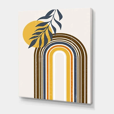 Designart - Abstract Sun Moon Leaves II