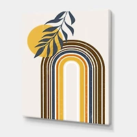 Designart - Abstract Sun Moon Leaves II