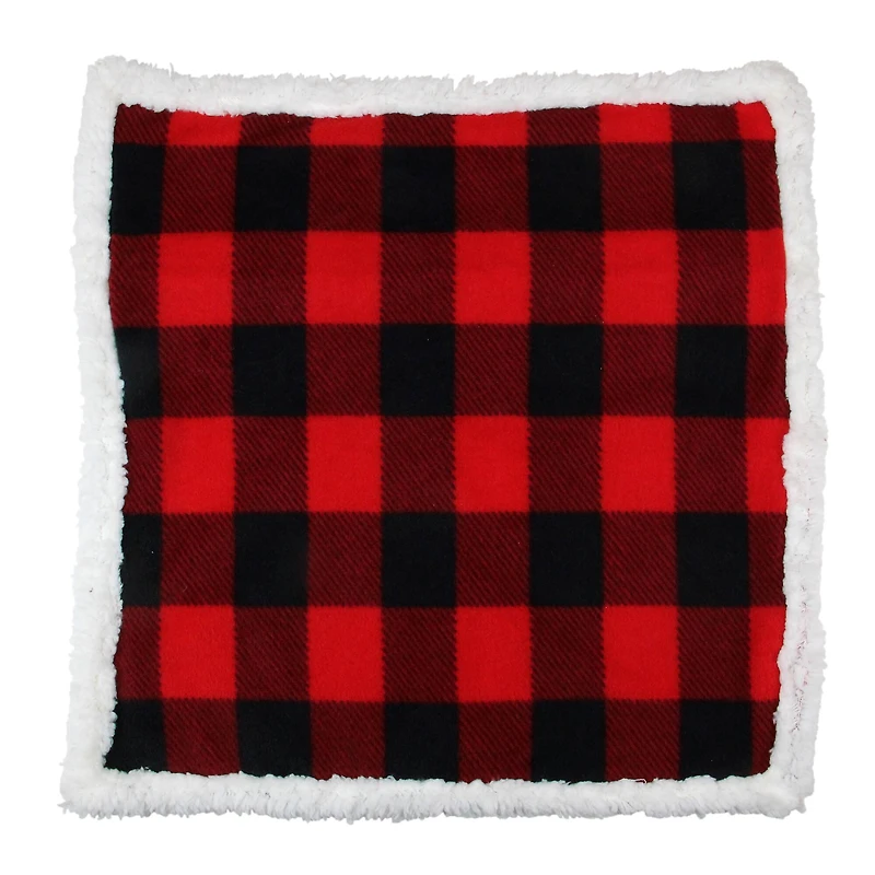 Black & Red Buffalo Plaid Throw Pillow Cover