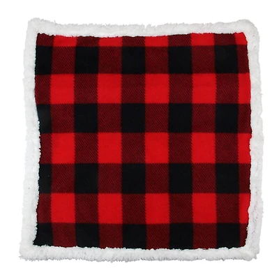 Black & Red Buffalo Plaid Throw Pillow Cover