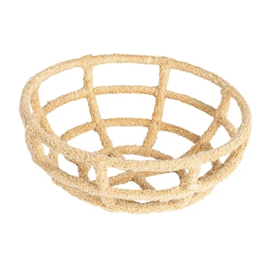 Hello Honey® 10" Wheat Round Cotton-Wrapped Decorative Bowl