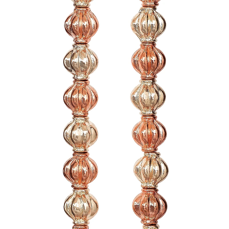 12 Pack:  Gold & Rose Gold Shiny Metal Bicone Beads, 8mm by Bead Landing™