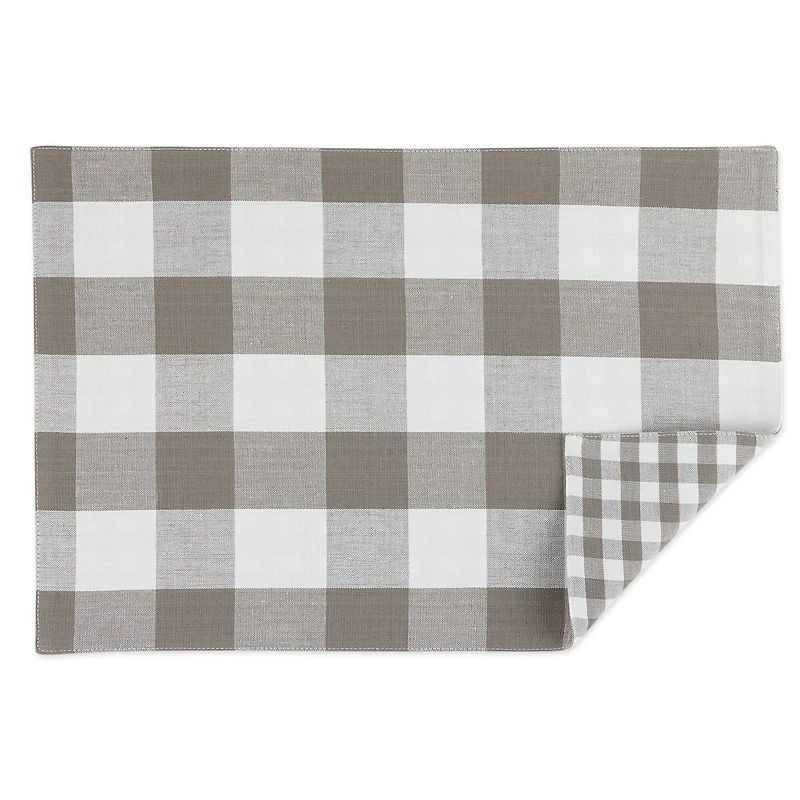 DII® Reversible Gingham & Buffalo Check Placemat Set