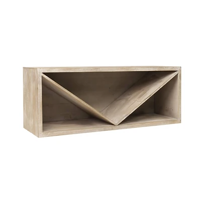 Natural Wooden Wine Bottle Display Shelf