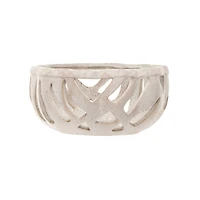 Hello Honey® 9.5" Cream Speckled Reactive Glaze Stoneware Bread Basket