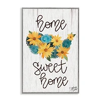 Stupell Industries Floral Americana Phrase Framed Giclee Art