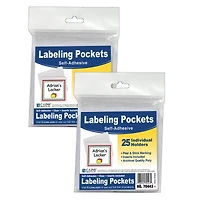 C-Line® Self Adhesive Labeling Pockets with Inserts, 2 Packs of 25