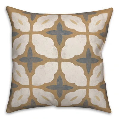 Yellow & Blue Batik Throw Pillow