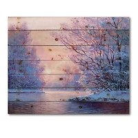 Designart - Winter Landscape With The RiverOriginal