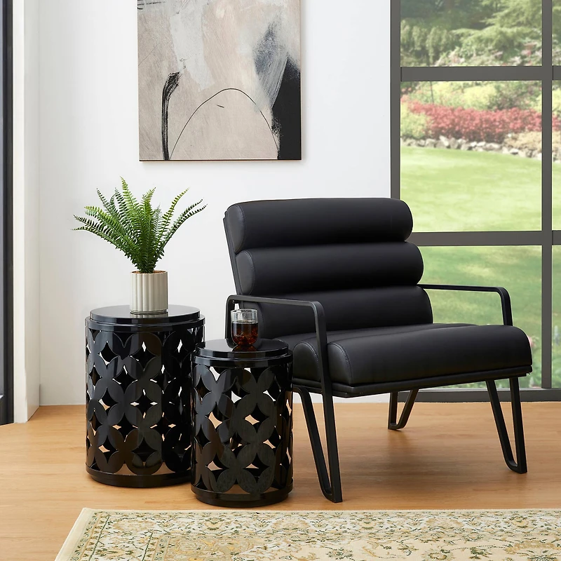 Glitzhome® Modern Heavy Duty Metal Frame Side Table Set