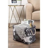 DII® Large Rectangle Marble Black Polyester Bin