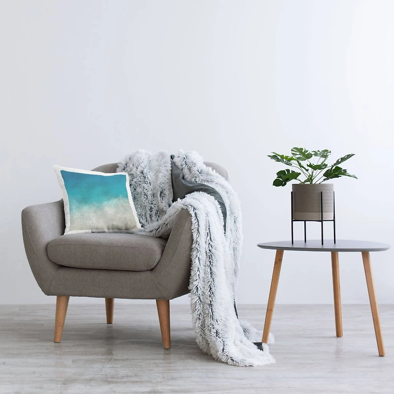 Stupell Industries Aerial Beach Coast Shoreline View Throw Pillow, 18" x 18"