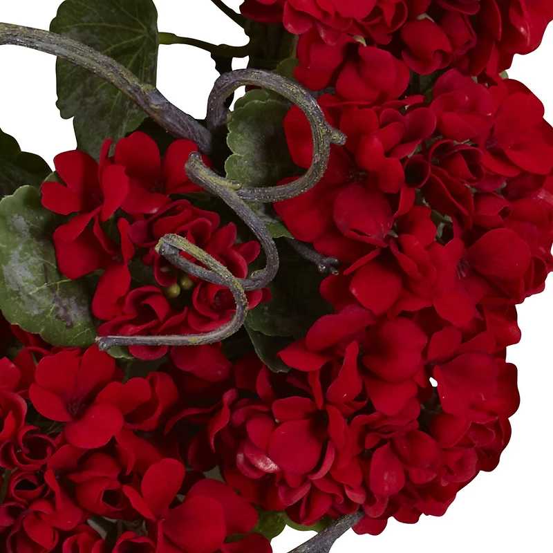 17” Red Geranium Wreath