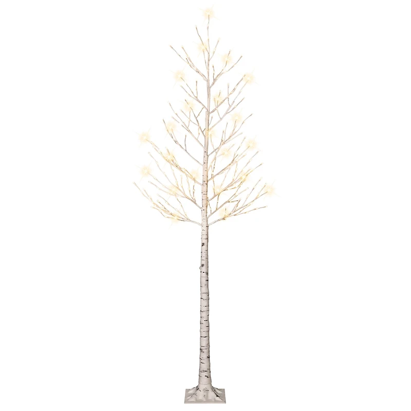 8ft. Pre-Lit White Artificial Twig Christmas Tree, Clear Lights