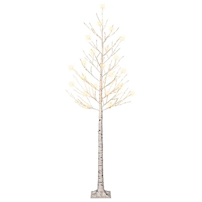 8ft. Pre-Lit White Artificial Twig Christmas Tree, Clear Lights