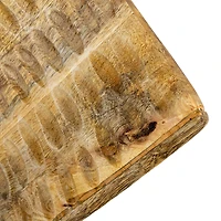 Hello Honey® 16" Natural Boho Hand Carved Curved Wood Tray