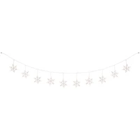 100 Clear Twinkling Snowflake Icicle Christmas Lights - 8.6 ft White Wire