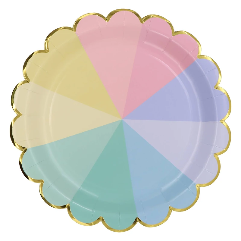 9" Scalloped Rainbow Dinner Plates, 10ct. by Celebrate It™