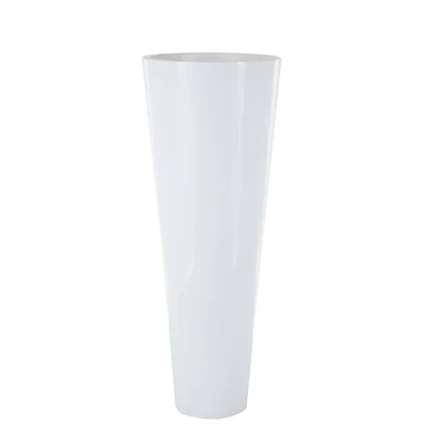 48" White Fiberglass Minimalistic Decorative Vase