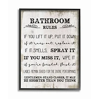 Stupell Industries Bathroom Rules Black Framed Wall Art