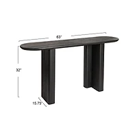 Hello Honey® Black Asymmetrical Fir Wood & Sycamore Wood Console Table