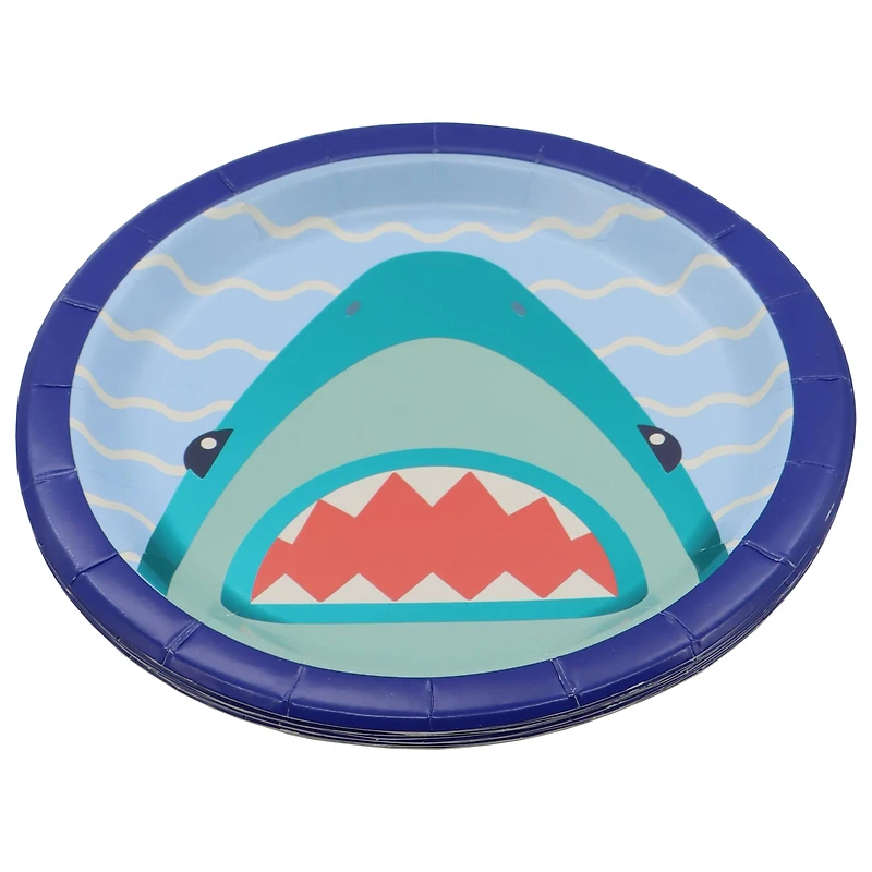 7" Blue Foil Shark Snack Plates, 8ct. by Celebrate It™