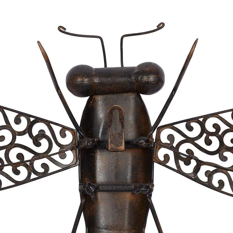 Brown Dragonfly Metal Rustic Wall Decor