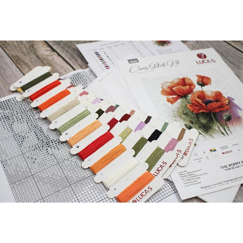 Luca-S The Poppy Flowers Counted Cross Stitch Kit