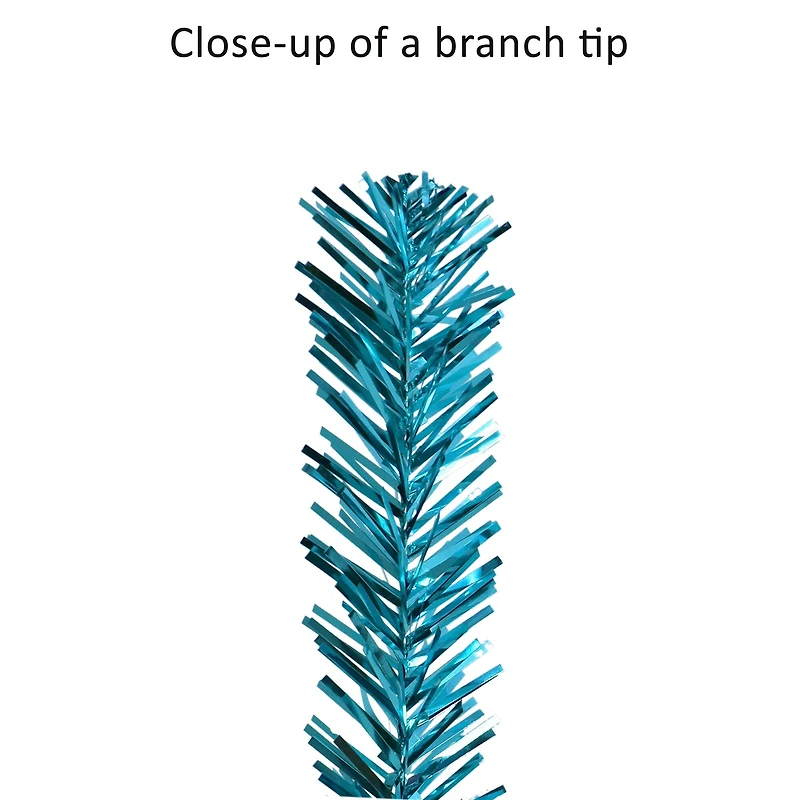 4.5ft. Pre-Lit Teal Tinsel Artificial Tree, Clear Lights