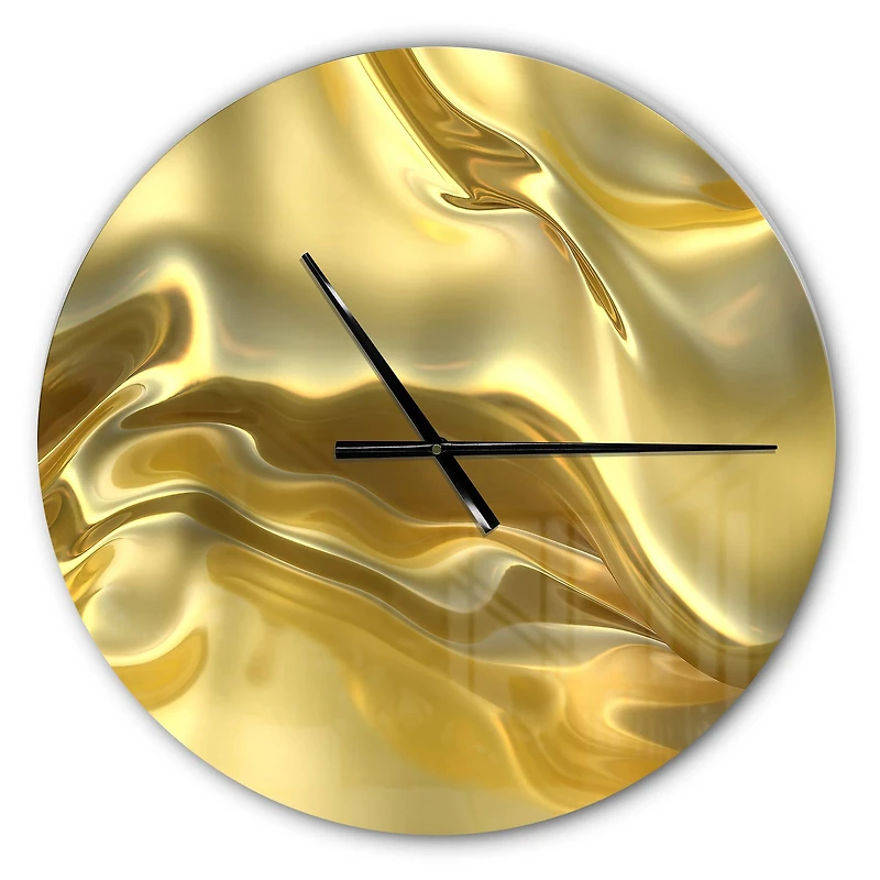 Designart 'Golden Cloth Texture Modern Wall Clock