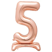 30" Giant Foil Standing Rose Gold Number Balloon