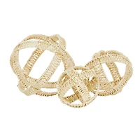 Cream Metal Natural Geometric Sculpture Set