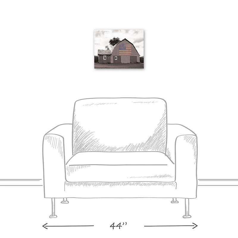 Distressed Barn Flag Canvas Wall Art