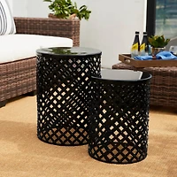 Glitzhome® Multifunctional Metal Garden Stool Set