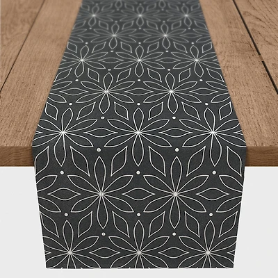 Monochromatic Flowers 16" x 90" Cotton Twill Runner