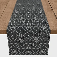 Monochromatic Flowers 16" x 90" Cotton Twill Runner