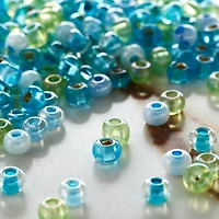 12 Pack: John Bead Angle Blue Mix Czech Glass Seed Beads, 6/0