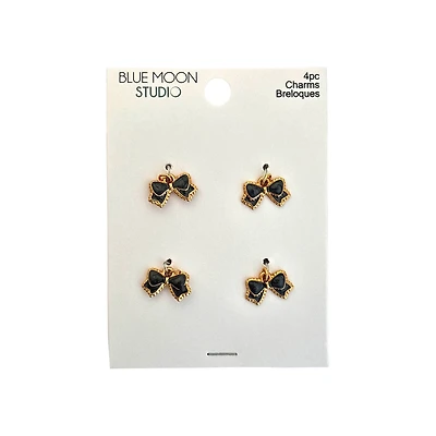 Blue Moon Studio™ Black Metal Bow Charms, 4ct.