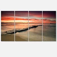 Designart - Wonderful Sunrise on Black Ocean