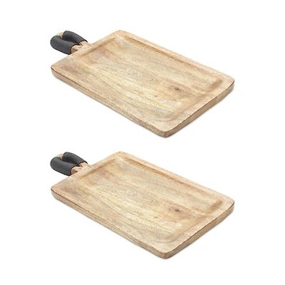 15.75" Mango Wood Cutting Board Tray, 2ct.