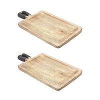 15.75" Mango Wood Cutting Board Tray, 2ct.