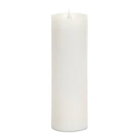 3" x 9" White Simplux LED Pillar Candle Set with Moving Flame