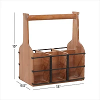 15" Brown Wood Farmhouse Wine Rack