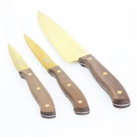 Gibson Home® Alaniz 3-Piece Gold Titanium-Plated Cutlery Set