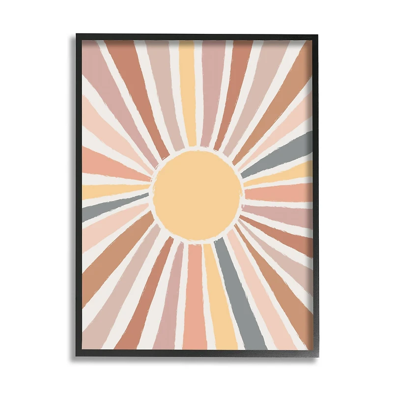 Stupell Industries Southwestern Desert Sun Striped Pattern Rays in Frame Wall Art