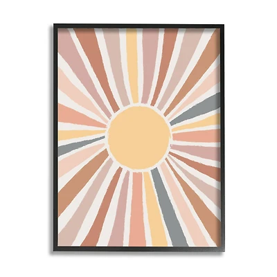 Stupell Industries Southwestern Desert Sun Striped Pattern Rays in Frame Wall Art