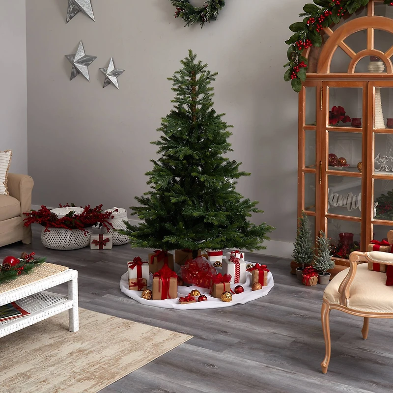 6ft. Pre-Lit North Carolina Spruce Artificial Christmas Tree, Clear Lights